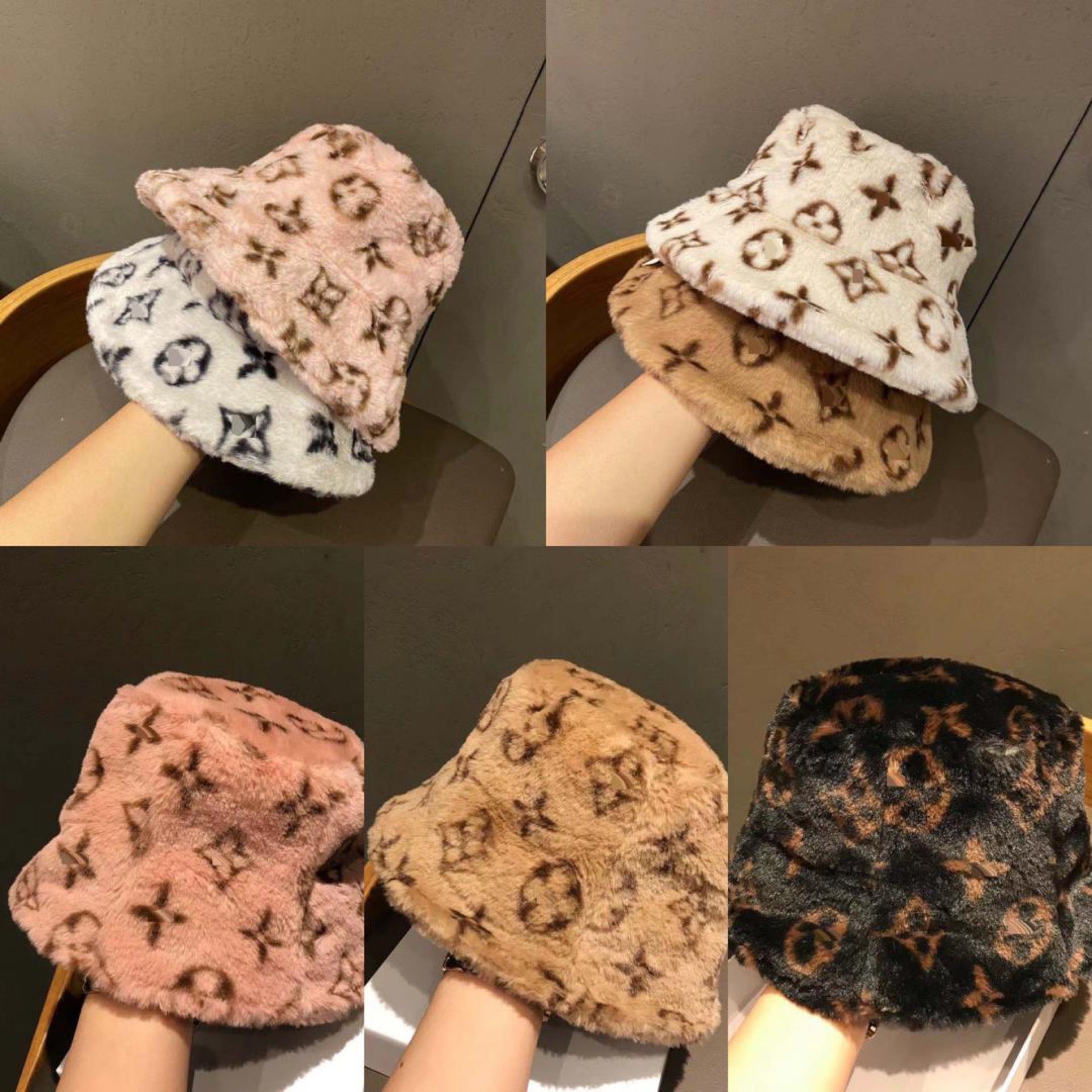 Lv inspired fur bucket hats | Locked In